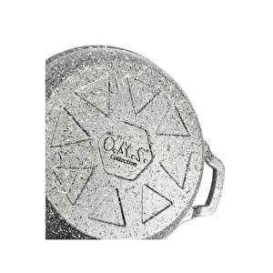 3728 - 2 Parça - Döküm, Bio Granit,  ( 16 Ve 20 Cm ) Sahan Seti, Gri Renk