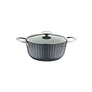 Colonna -3118 - 2 Parça, 20x10 Cm, 2,5 Litre, Bio Granit, Derin Tencere, Antrasit Gövde Platin Detay