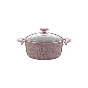 3110 - 2 Parça, Bio Granit, 18x10 Cm - 2,0 Litre Derin Tencere, Gri Gövde, Gri Detay