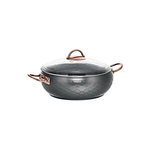 Espela - 3544 - 7 Parça - Bio Granit - Tencere, Tava, Çeyiz Seti, Bakır Renk - Bakır Detay