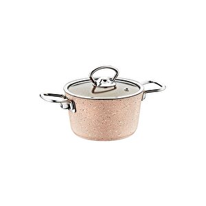3111 2 Parça Bio Granit Mini Tencere 14x8 Cm Sütlü Kahve Rengi