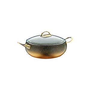3341 2 Parça Bio Granit 24x7 Cm Tencere Gold