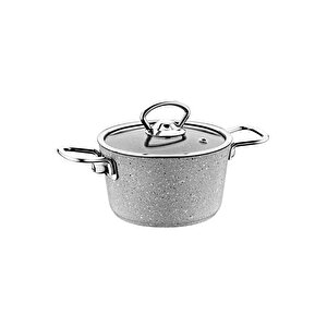 3111 2 Parça Bio Granit Mini Tencere 16x8,5 Cm Gri