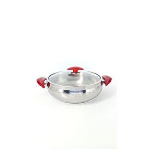 2032l - 2 Parça - Paslanmaz Çelik, İndüksiyonlu, 30x10 Cm - 7,10 Litre, Basık Tencere, Gümüş Renk