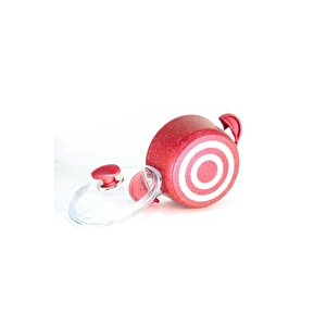 3110 - 2 Parça - Bio Granit - 18x10 Cm 2,0 Litre - Ptfe Ve Pfoa Içermeyen Derin Tencere Kırmızı Renk