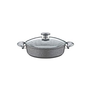 3310 2 Parça Bio Granit 28x8 Cm Karnıyarık Tencere Gri