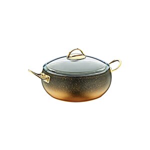 3141 2 Parça Bio Granit Tencere 32x11,5 Cm Gold