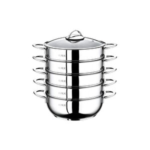 6090c 6 Parça Paslanmaz Çelik 24x9 Cm Mantı Tenceresi