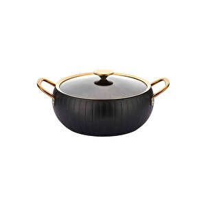 3529 9 Parça Meridian Granit Tencere Tava Seti 152.3529.sıyah.gold