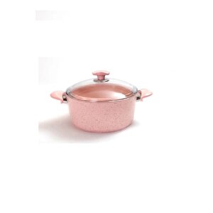 Granit Derin Tencere 22x11.5 Cm Pembe