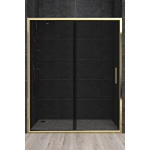 Carmen Temperli 6 Mm Ön Cephe Cam Duşakabin Altın Profil Füme Cam