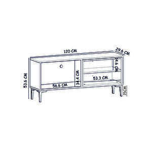 Selis T004 Modern TV Sehpası – Ahşap Siyah/Safir Meşe - 120 cm