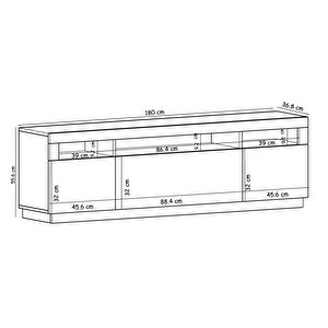 T005 Asil Led Işıklı Tv Sehpası Ahşap Siyah