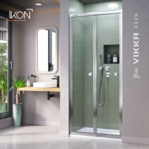 Vi̇kka | Krom, Şeffaf Cam, Katlanır Duşakabin 103 cm