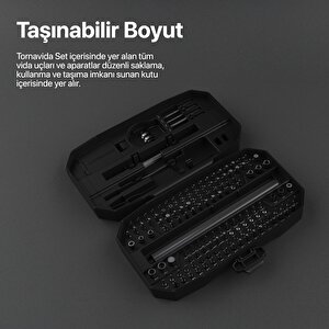 Otomatik Hassas Tornavida Seti 153 parça Şarjlı Tork Ayarı Laptop Telefon ve Gözlük Tamir Seti X6833