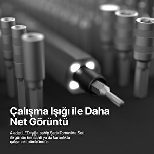 Otomatik Hassas Tornavida Seti 153 parça Şarjlı Tork Ayarı Laptop Telefon ve Gözlük Tamir Seti X6833