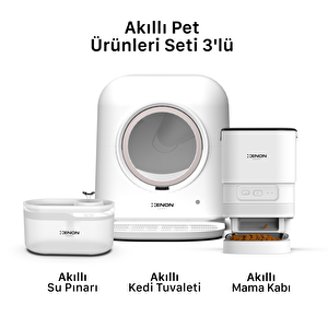 Akıllı Kedi Tuvaleti, Mama Kabı Ve Su Pınarı Wifi Ile App Kontrollü 3'lü Akıllı Pet Seti