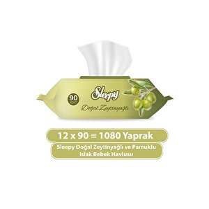 Doğal Zeytinyağlı Ve Pamuklu Islak Bebek Havlusu 12x90 (1080 Yaprak)