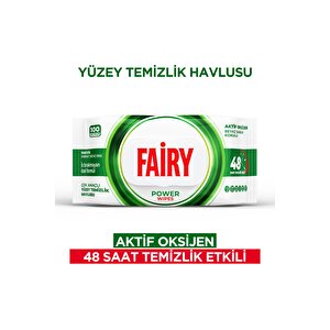 Power Wipes Yüzey Temizleme Mendili 100 Yaprak 3 Adet | Beyaz Sabun | Beyaz Sirke & Karbonat