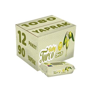 Turco Baby Islak Havlu 90'lı Zeytinyağlı X12 Adet