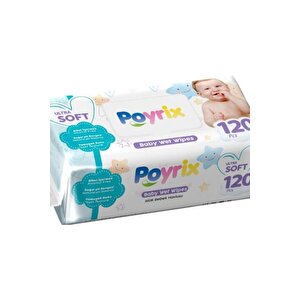 Poyrix Ultra Soft Islak Bebek Havlusu 120 Li X 12 Adet (1440 Yaprak)