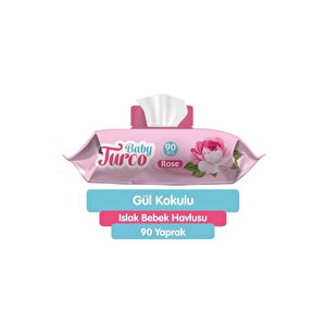 Gül Kokulu Islak Bebek Havlusu 12x90 Adet