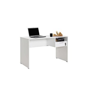 Concept Kilitli Çekmeceli Çalışma Masası-mat Lake Beyaz 120x75x60 Cm (gxyxd)