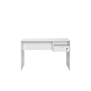 Concept Kilitli Çekmeceli Çalışma Masası-mat Lake Beyaz 120x75x60 Cm (gxyxd)