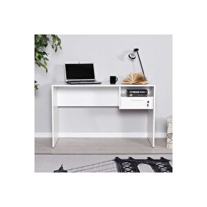 Concept Kilitli Çekmeceli Çalışma Masası-mat Lake Beyaz 120x75x60 Cm (gxyxd)