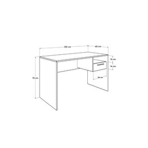 Concept Kilitli Çekmeceli Çalışma Masası-sonoma 120x75x60 Cm (gxyxd)