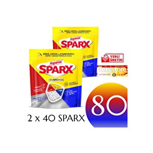 Sparx Sirke Limon Karbonat Bulaşık Kapsülü, 80'lı Paket Asperox