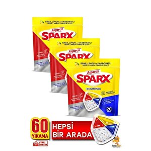 Sparx Bulaşık Makinesi Kapsülü 20'li X 3 Paket (60 Yıkama)