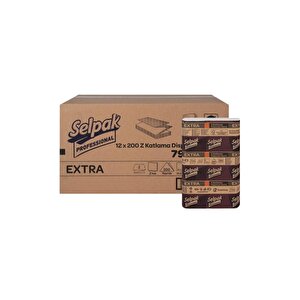 Extra Plus Z Katlama Dispenser Havlu 200'lü 12 Paket 21.5 X 24 Cm