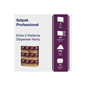 Extra Z Katlama Dispenser Havlu Peçete 200’lü 12 Paket