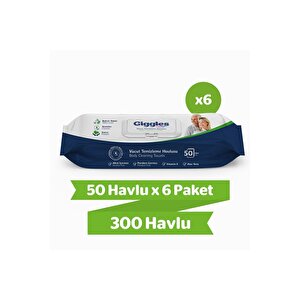 Vücut Temizleme Havlusu 50'li 6 Paket 300 Havlu