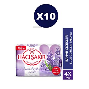 Bahar Çiçekleri Lavanta El Ve Güzellik Sabunu 4x70 Gr 10 Adet
