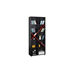 Adore Gaming 10 Raflı Dekoratif Kitaplık Ktp-910-sk-1 Antrasit-kırmızı