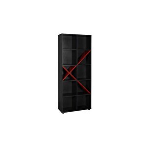 Adore Gaming 10 Raflı Dekoratif Kitaplık Ktp-910-sk-1 Antrasit-kırmızı