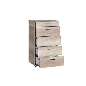 Trendline 5 Çekmeceli Şifonyer - Açık Ceviz (tori) 60x108x44 Cm (gxyxd)