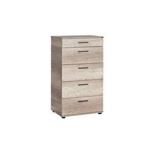 Trendline 5 Çekmeceli Şifonyer - Açık Ceviz (tori) 60x108x44 Cm (gxyxd)