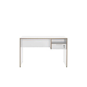 Concept Kilitli Çekmeceli Çalışma Masası-mat Lake Beyazkontra 120x75x60 Cm (gxyxd)