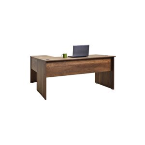 Rio L Ofis Masası - Koyu Ceviz (oslo Ceviz) 160x75x144 Cm (gxyxd)