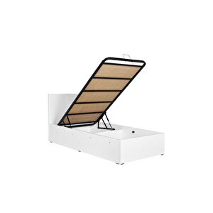 Tek Kişilik Bazalı Karyola-mat Beyaz 91x97x197 Cm (gxyxd)