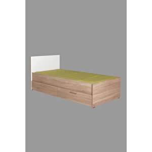 Plus Çekmeceli Tek Kişilik Karyola Kry-792-sd-2 Sonoma-diamond Beyaz