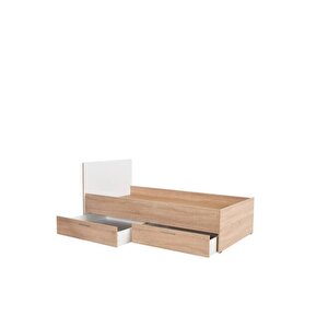 Plus Çekmeceli Tek Kişilik Karyola Kry-792-sd-2 Sonoma-diamond Beyaz