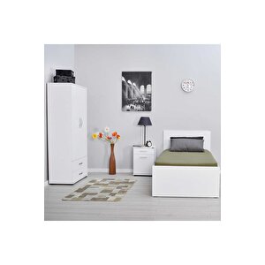 Trendline Tek Kişilik Karyola-mat Beyaz 96x89x195 Cm (gxyxd)