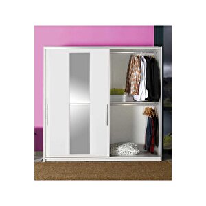 Elit Plus Aynalı Sürgülü Gardırop Swd-720-bb-3 Beyaz