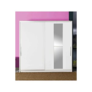 Elit Plus Aynalı Sürgülü Gardırop Swd-720-bb-3 Beyaz