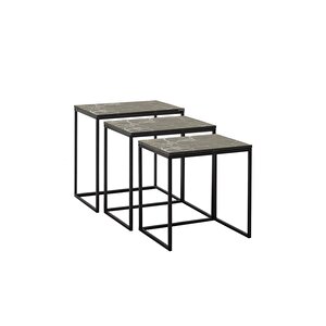 Profile 3'lü Zigon Sehpa - Mermer Desenli 55x57x40 Cm (gxyxd)