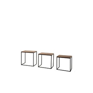 Profile 3'lü Zigon Sehpa - Koyu Ceviz (oslo Ceviz) 55x57x40 Cm (gxyxd)
